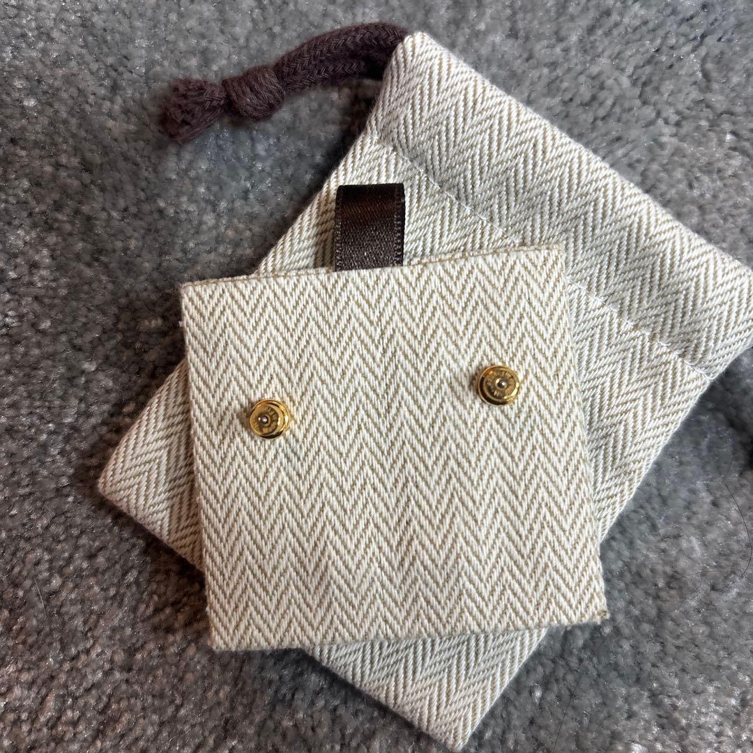 【ミニポップH】HERMES エルメス ピアス ホワイト 白 ピンクゴールド