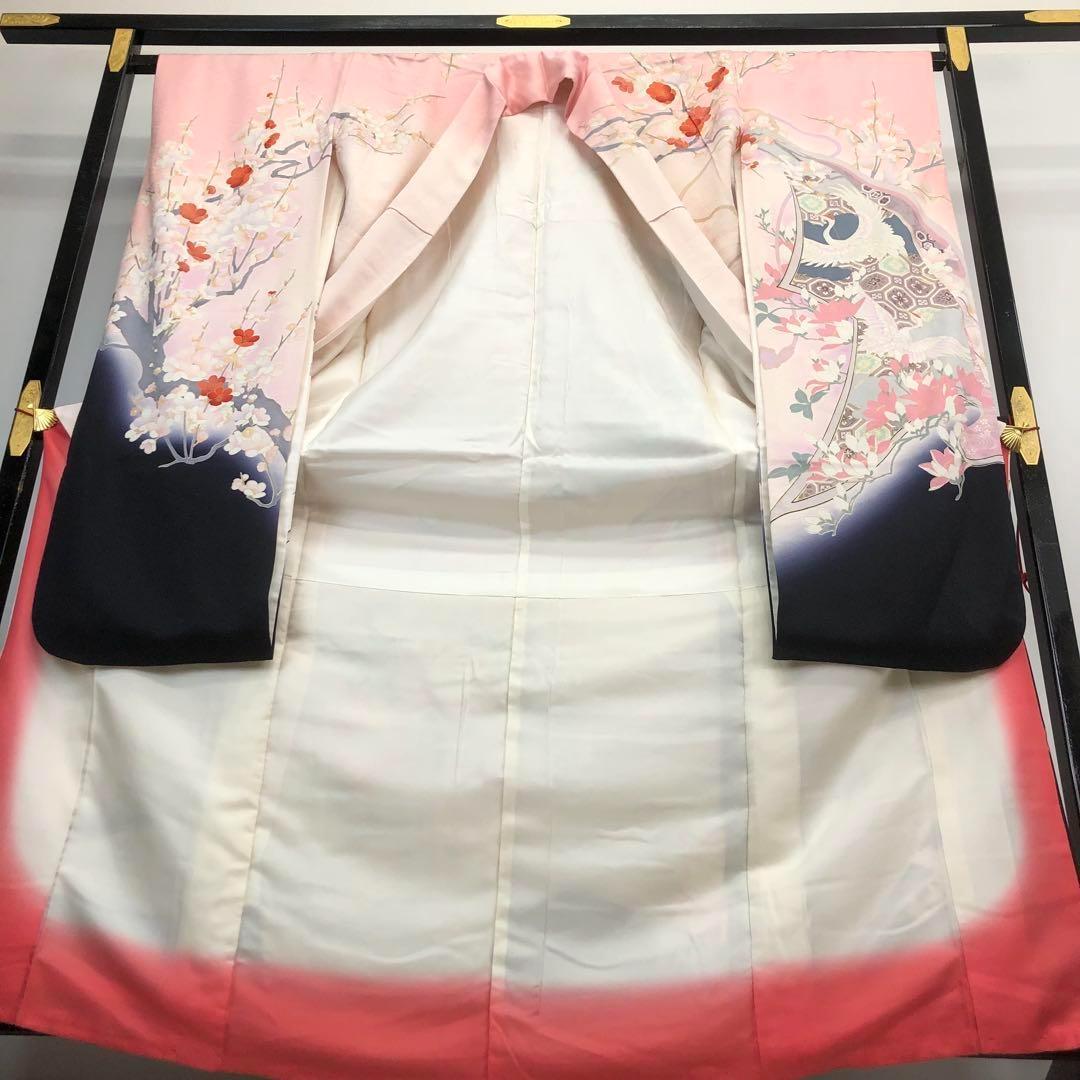 MK-1307 振袖 成人式 牡丹 組紐 熨斗 梅 暈し 薄桃色 トールサイズ