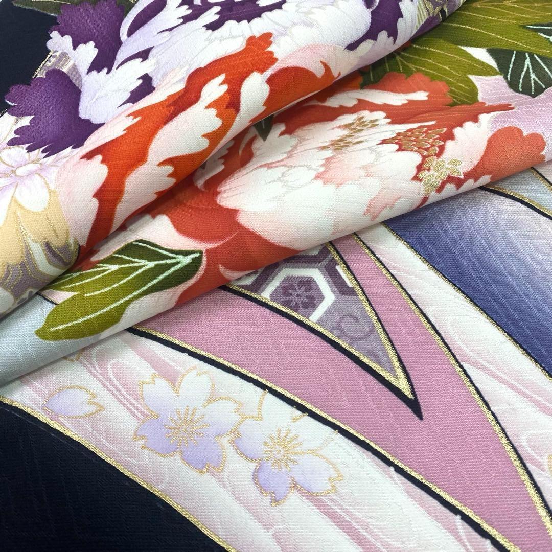 MK-1307 振袖 成人式 牡丹 組紐 熨斗 梅 暈し 薄桃色 トールサイズ