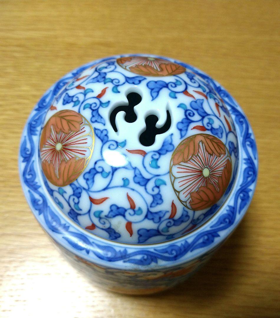 宮内庁御用達15代辻常陸製　菊紋香炉　極真焼