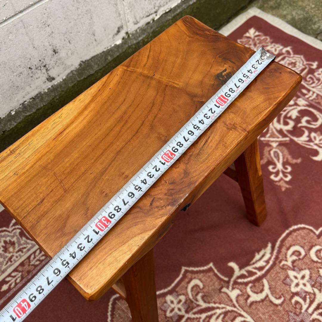 高品質 チーク材 木製無垢材◾️木製フレーム スツール 椅子 飾り台 木製家具