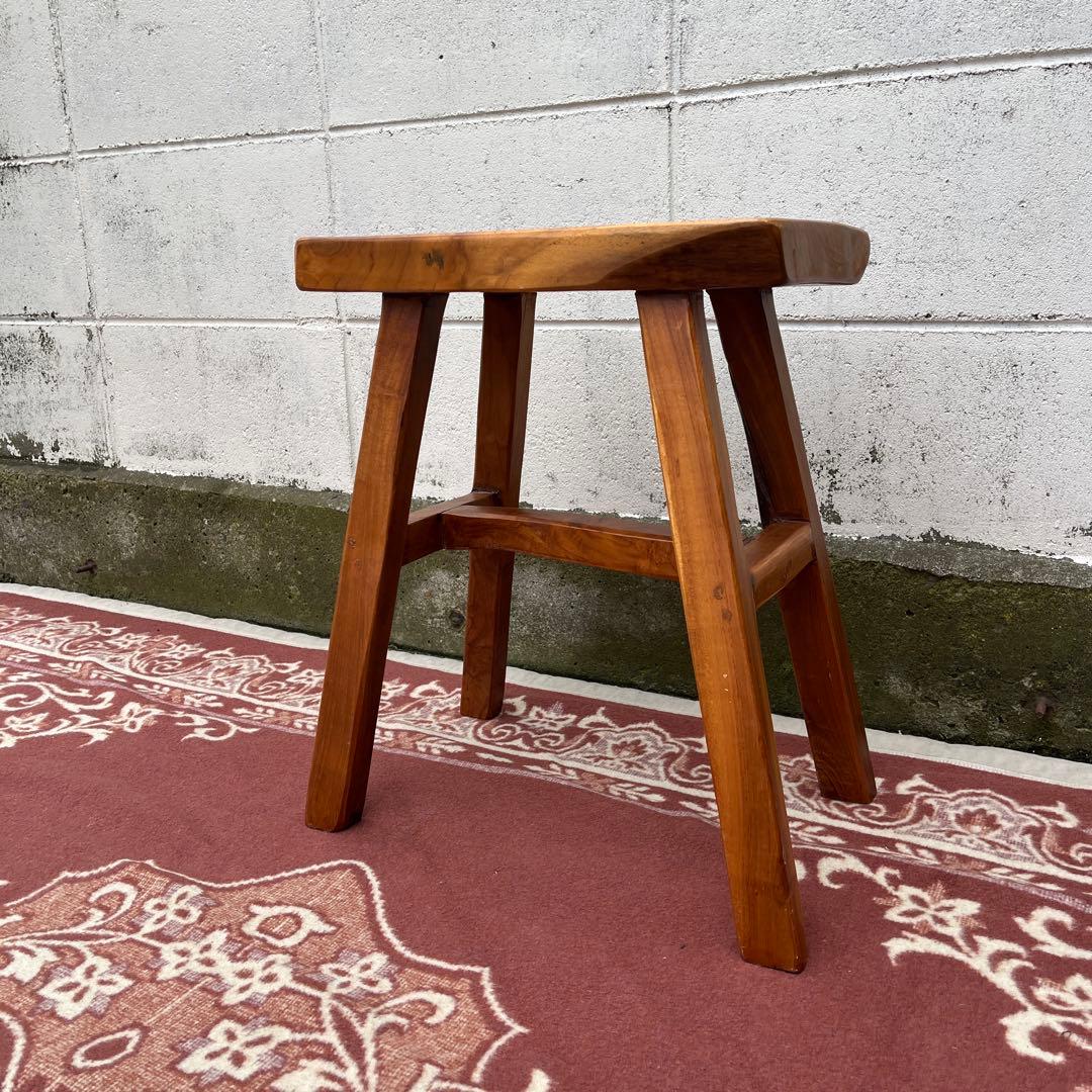 高品質 チーク材 木製無垢材◾️木製フレーム スツール 椅子 飾り台 木製家具