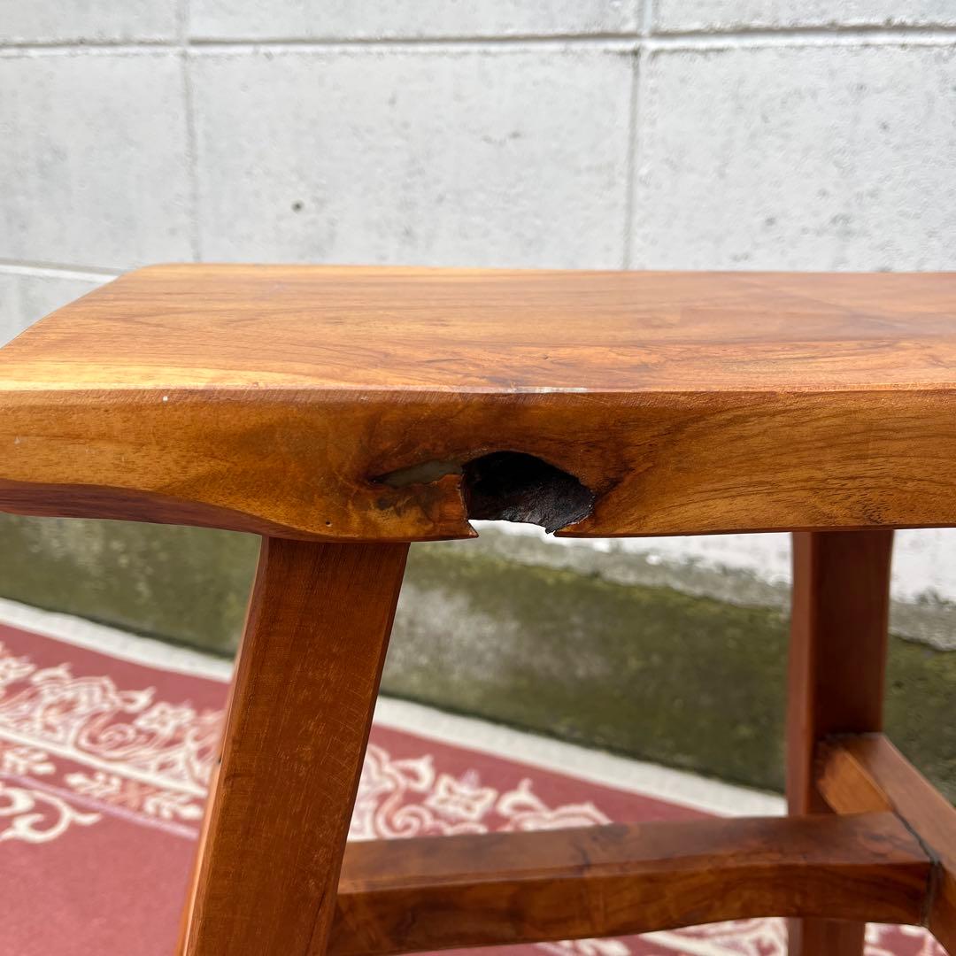 高品質 チーク材 木製無垢材◾️木製フレーム スツール 椅子 飾り台 木製家具