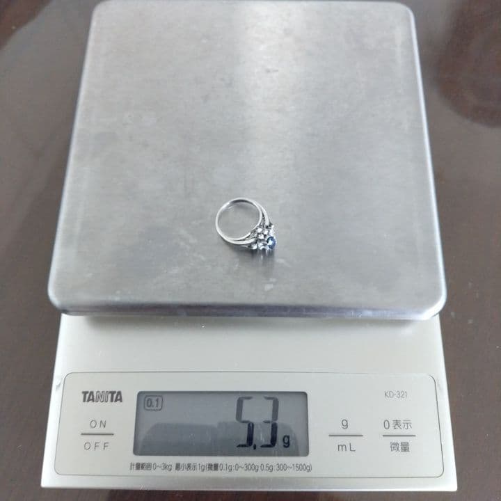 アンティークリング⭐︎プラチナ900サファイヤダイヤリング⭐︎11号