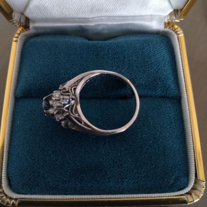 アンティークリング⭐︎プラチナ900サファイヤダイヤリング⭐︎11号