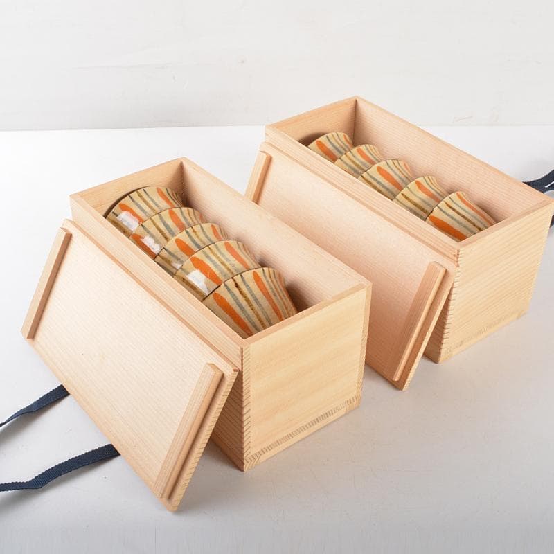 煎茶道具　瀬戸焼　作助窯造　麦わら手汲出し碗　十客　共箱二箱　M　R6611