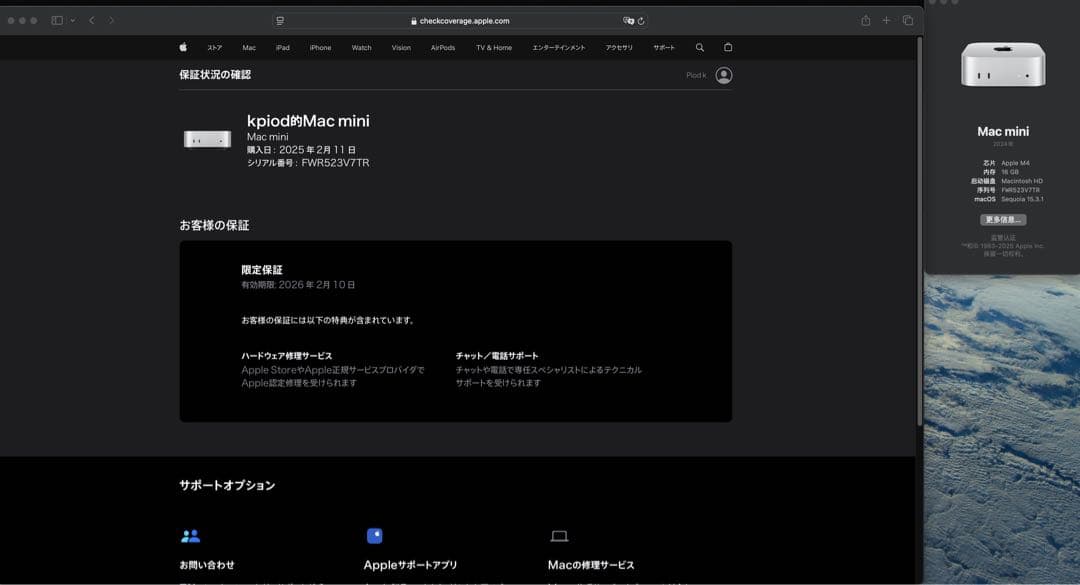 Apple Mac mini M4（中国版）16GB/256GB｜保証あり