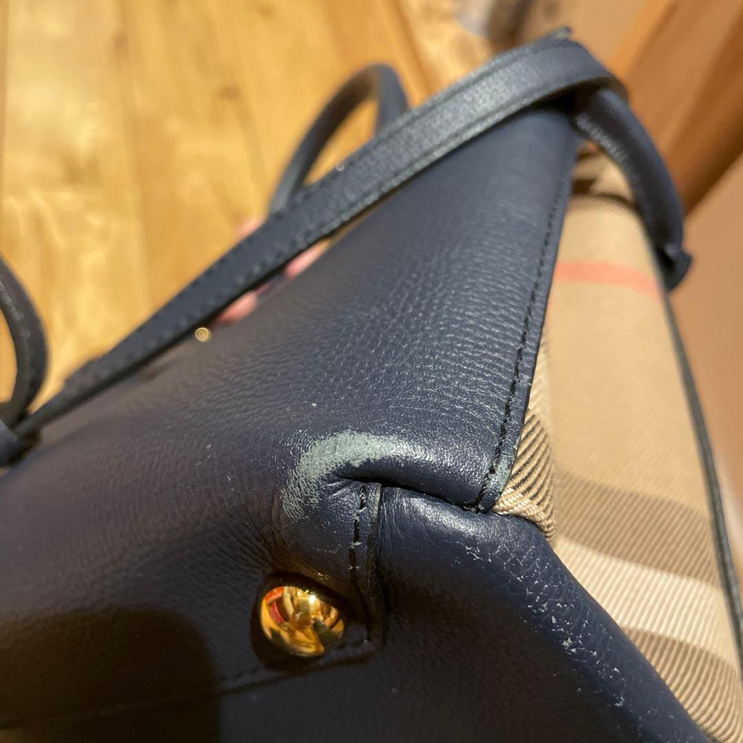 BURBERRY バナーバッグ　ネイビー