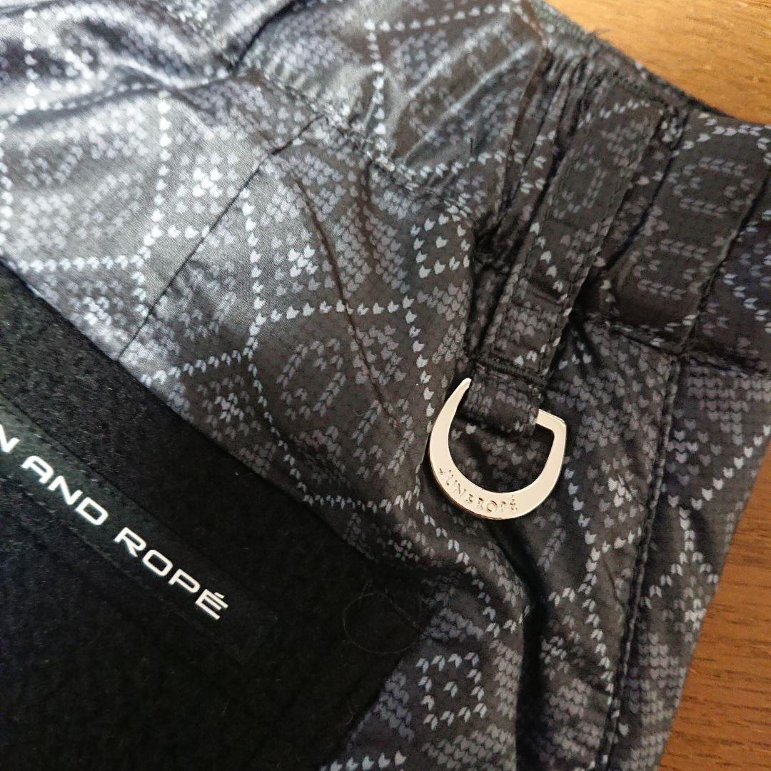 新品 JUN&ROPE ジュン&ロペ 中綿入りスカート L ブラック系総柄