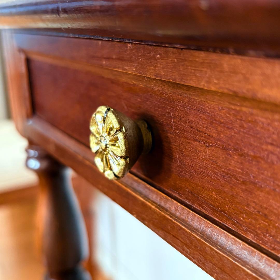 【 送料込み 】国産 ビンテージ 木製 ナイトテーブル 収納棚 引き出し付