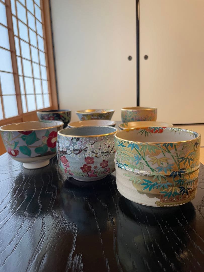 新品未使用品 桑野睦子 桑野むつ子 茶碗 京都御所 御所の花十二ヶ月セット