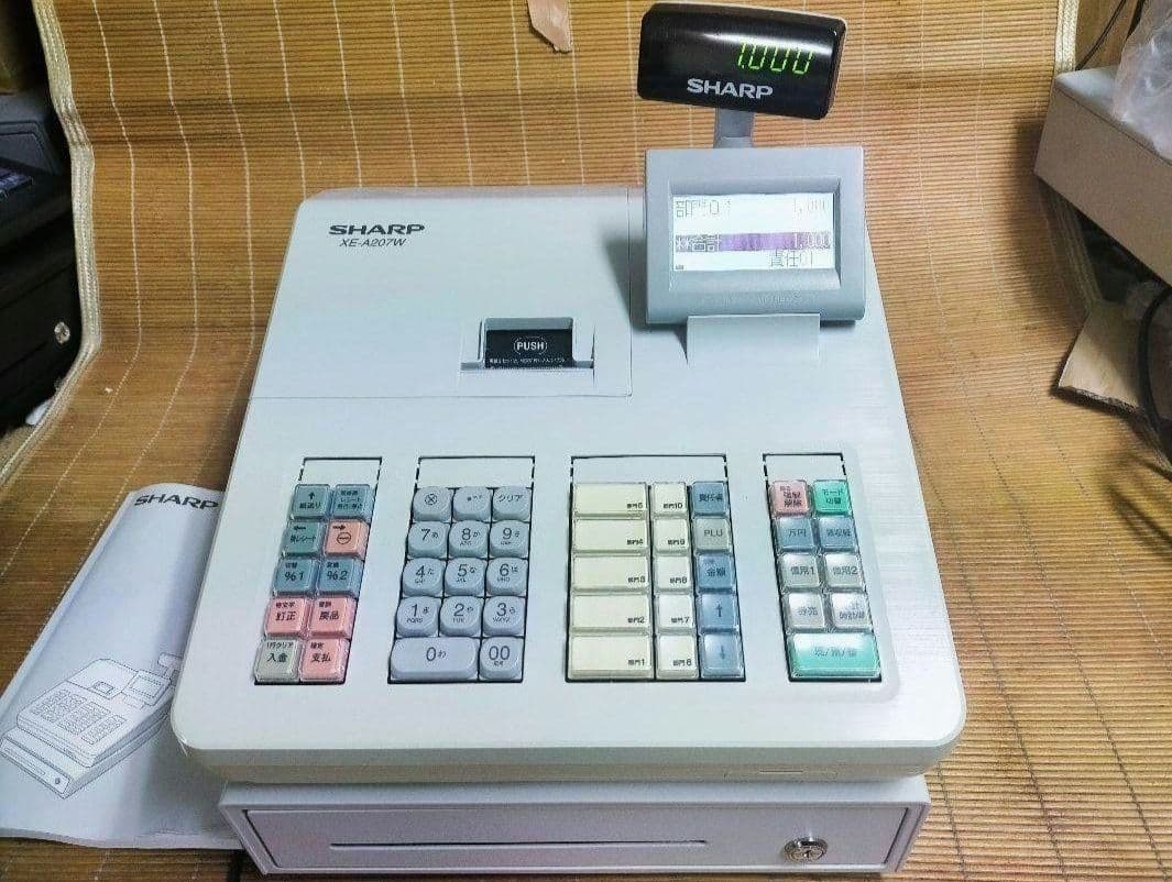 シャープレジスター　XE-A207w-wPC連携売上管理設定無料　384458