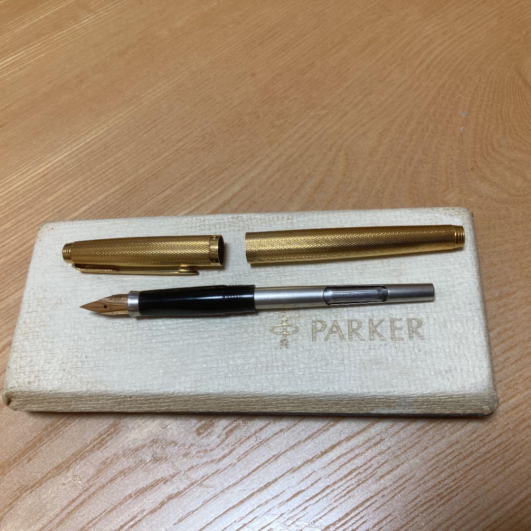 【希少】PARKER フランス製14K （585刻印）万年筆 ボールペンセット