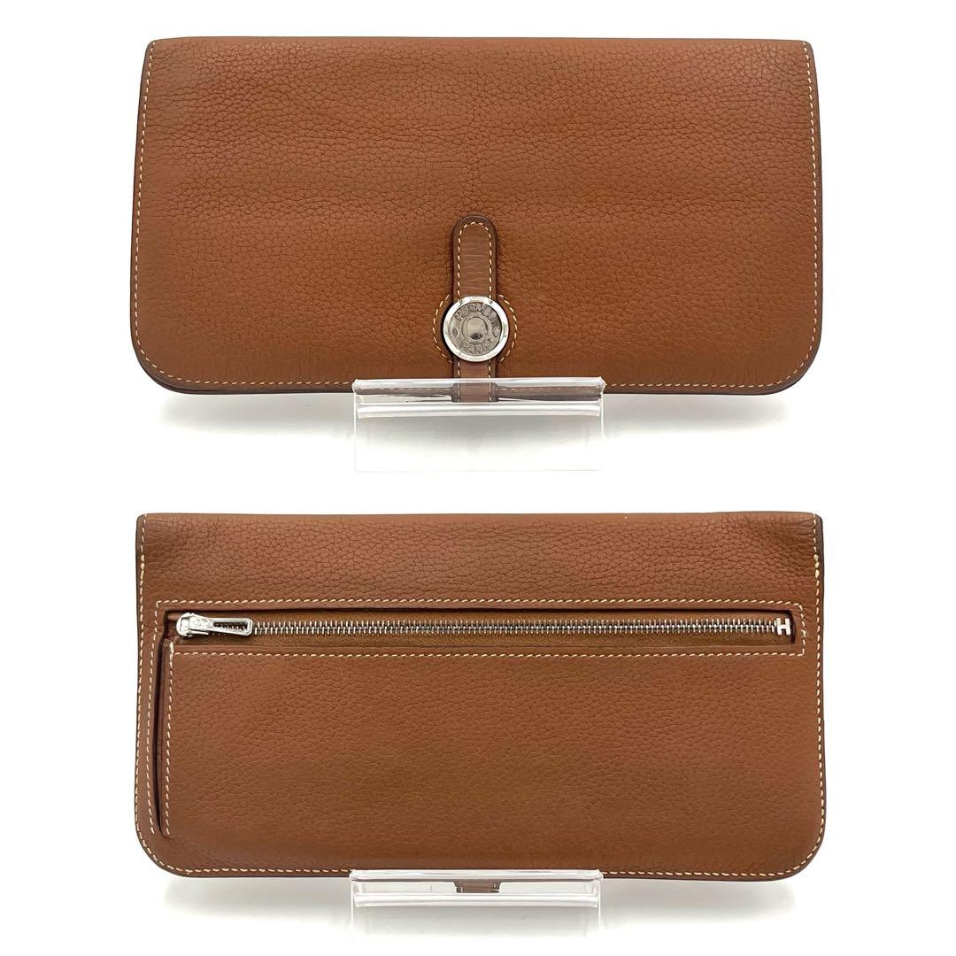 HERMES エルメス ドゴンロング ブラウン シルバー Ｃ刻印