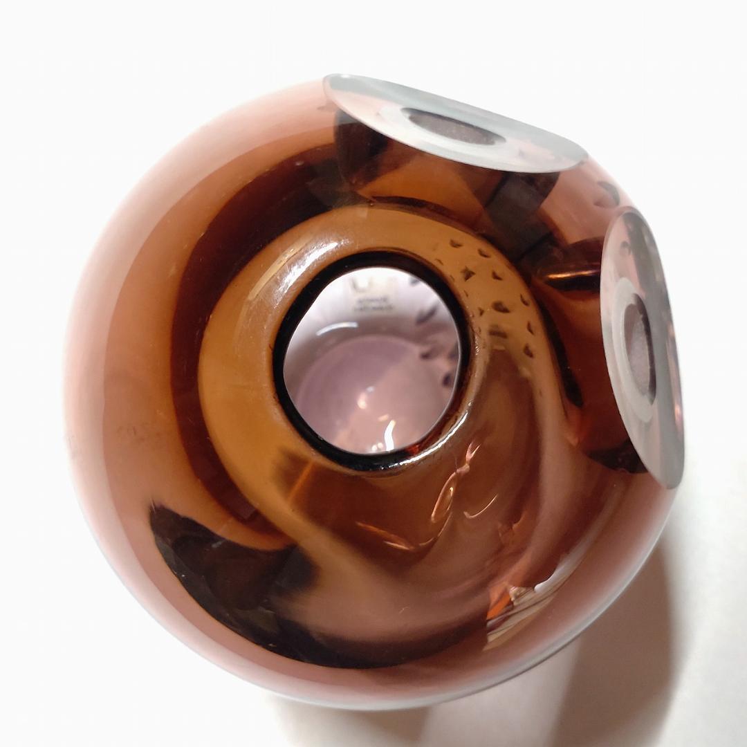 ピンク スカル形状 ガラスオブジェ フクロウ コスタ Kosta 【3003】