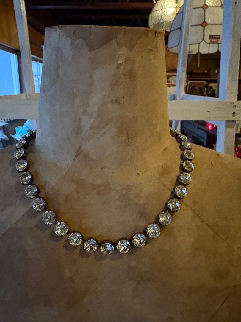 ❺ 戦前ヴィンテージ ✨ ペーストストーンネックレス　アールデコ〜戦中初期