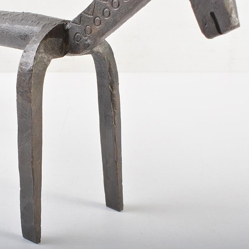 モダンアート　オブジェ　古鉄製　馬　置物　C　R7419