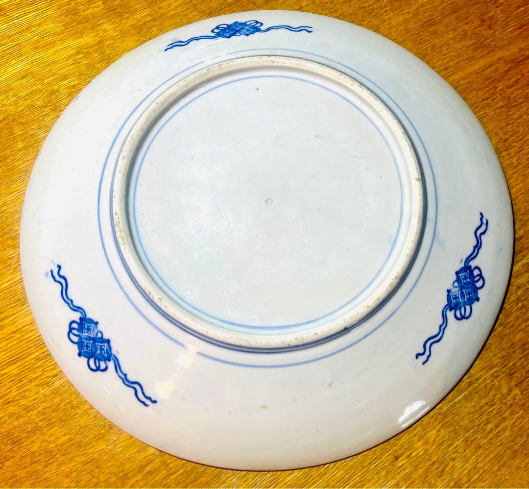 柳模様の大皿　有田製　ウィロー