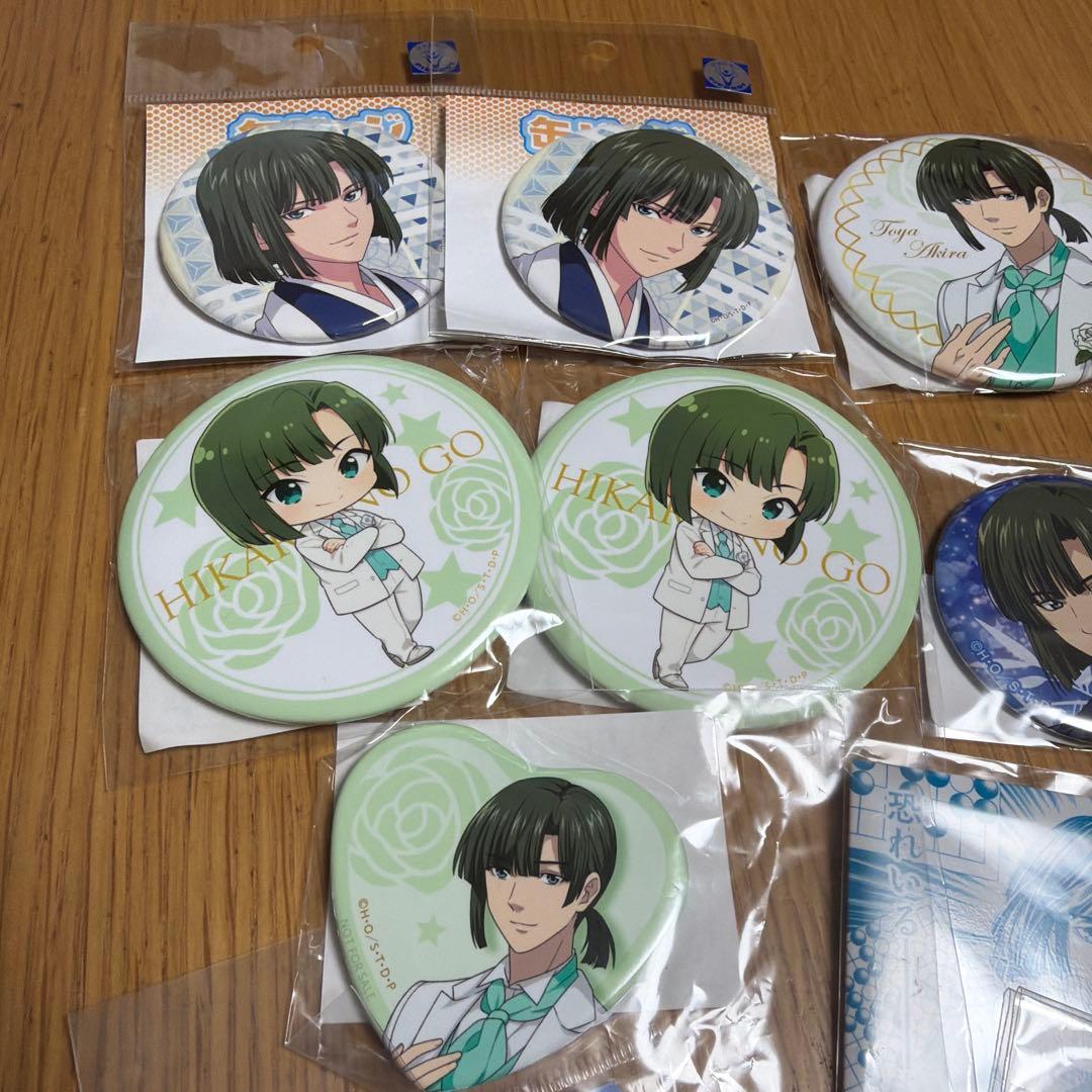 ヒカルの碁　塔矢アキラ　缶バッチ　スクエア　アクリルカード　セット　まとめ売り