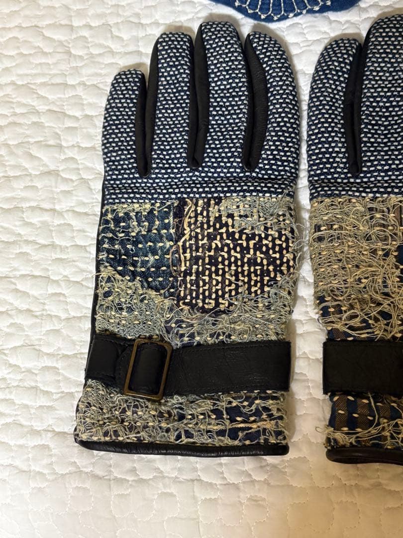 美品レア　キャピタル　刺子とレザーグローブ　手袋　襤褸　BORO サイズ3