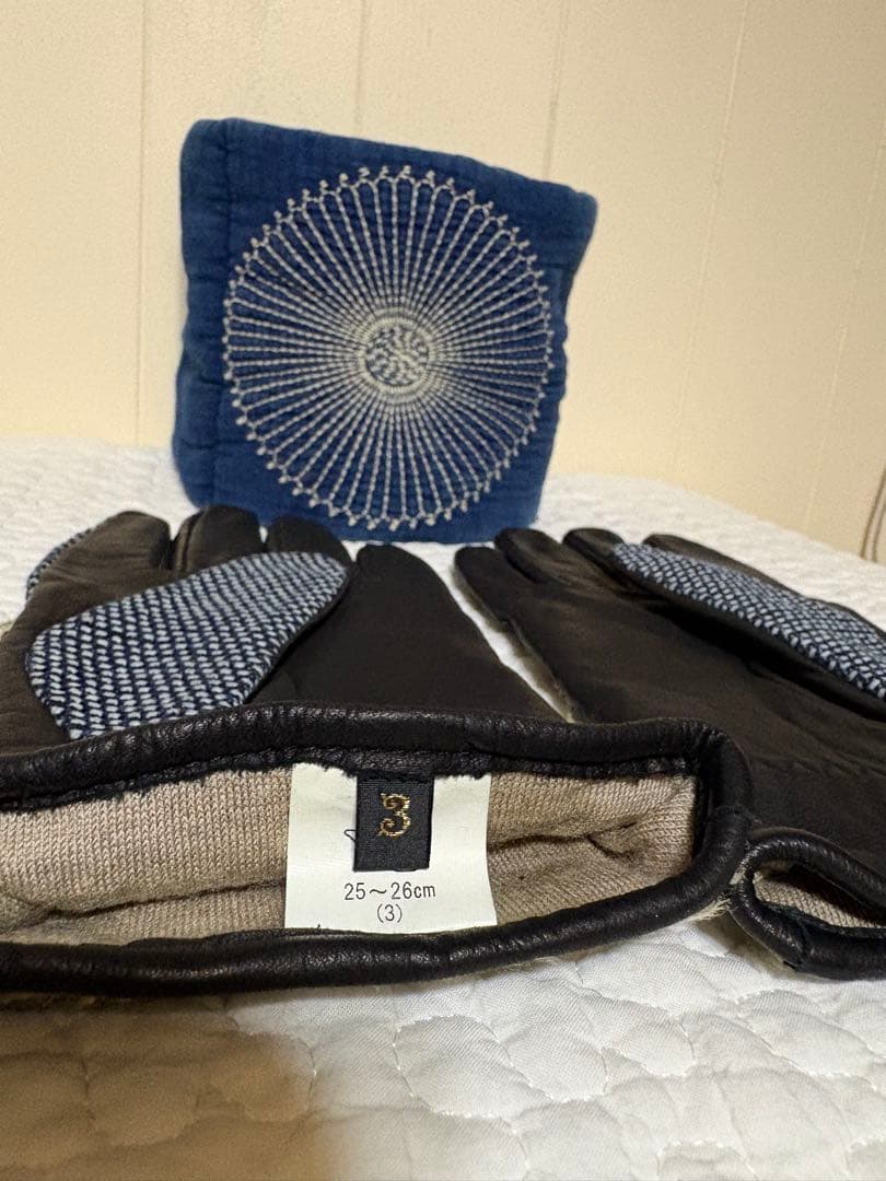 美品レア　キャピタル　刺子とレザーグローブ　手袋　襤褸　BORO サイズ3