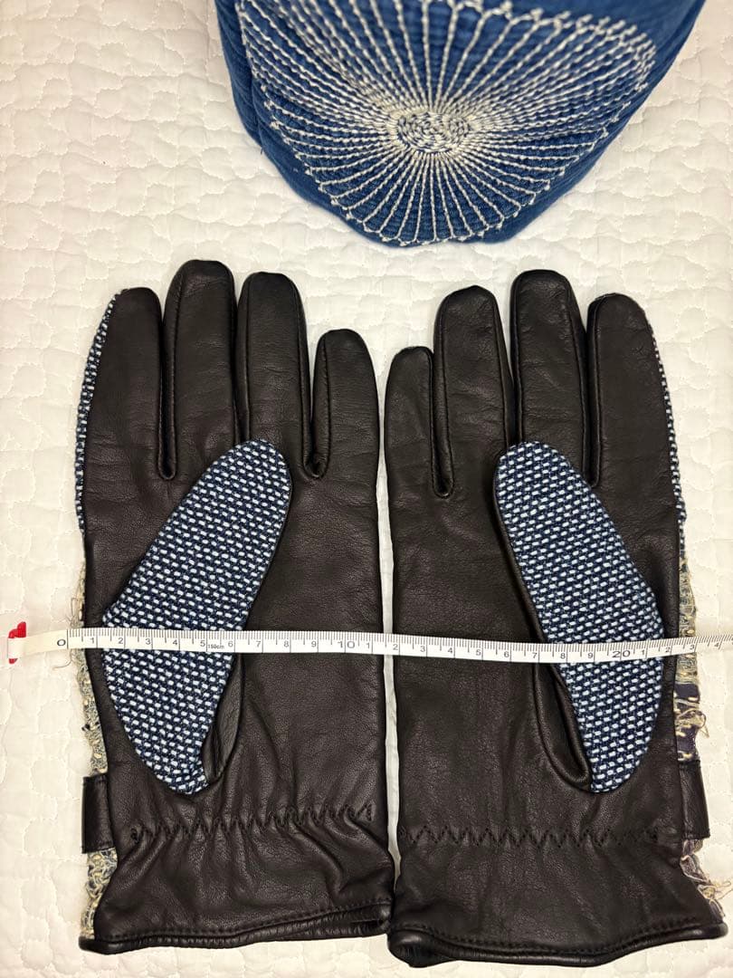 美品レア　キャピタル　刺子とレザーグローブ　手袋　襤褸　BORO サイズ3