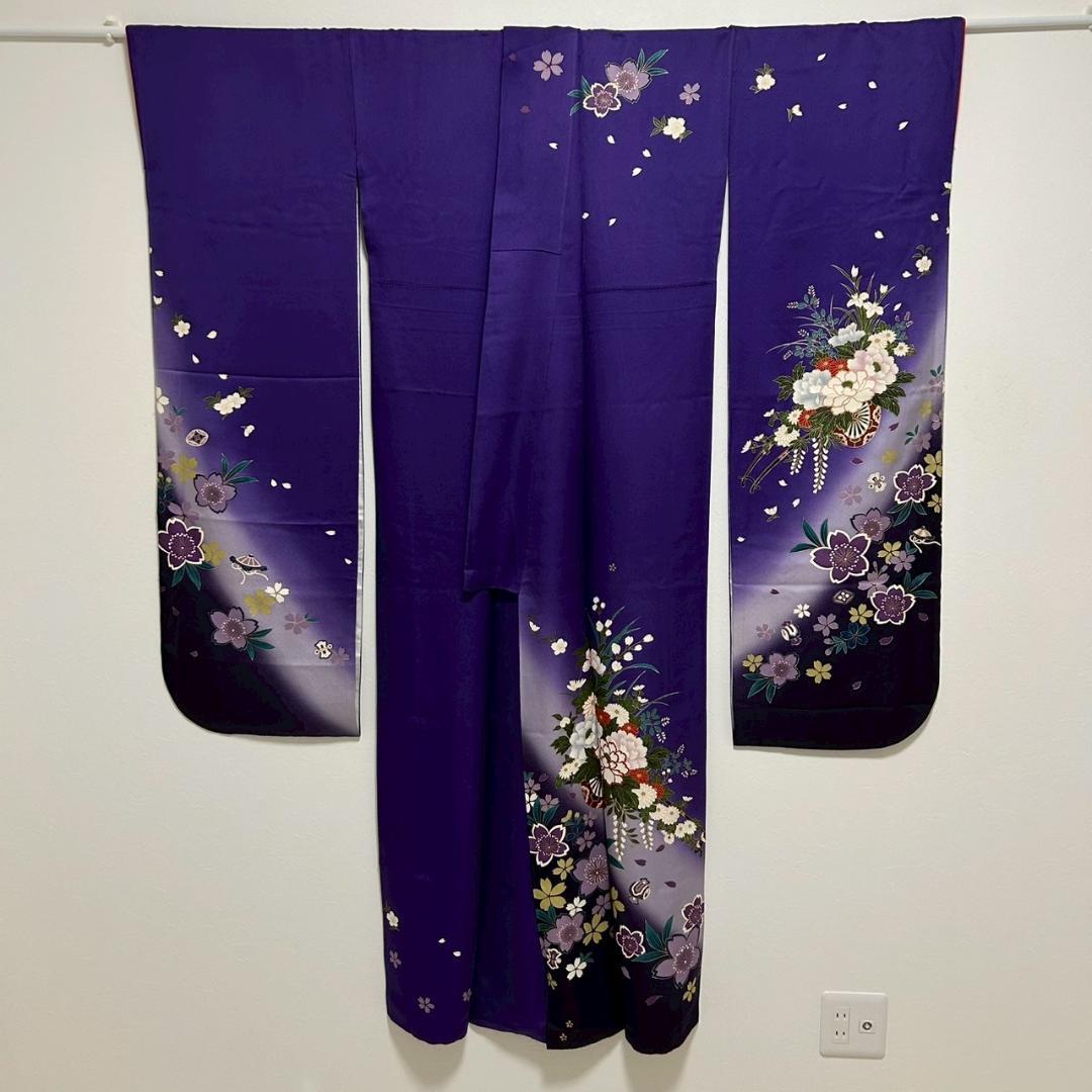 KP1772 振袖 身丈168cm 正絹 着物 成人式 トールサイズ