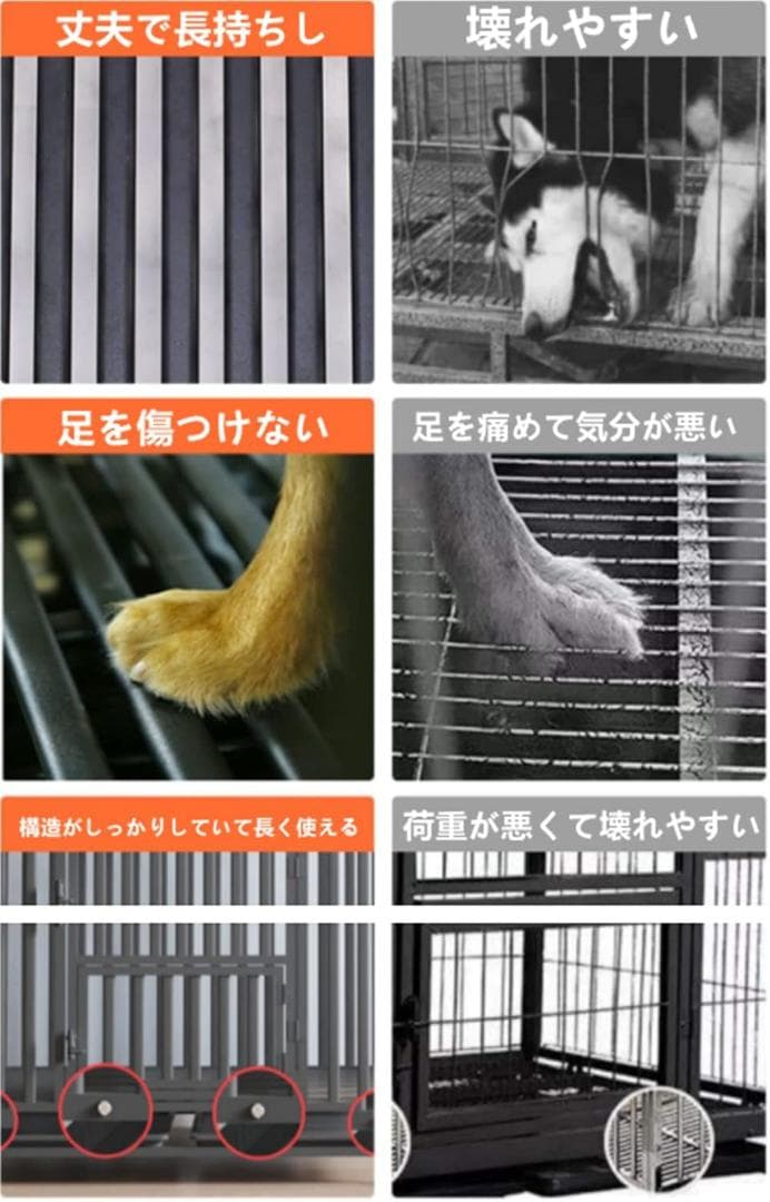 HPYWTJY 鉄製ペットケージ 防錆 折りたたみ式(125*95*110)