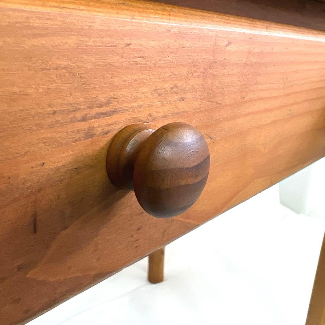 パイン材デスク・横幅120cm・作業台 引き出し付きテーブル・無垢材造り