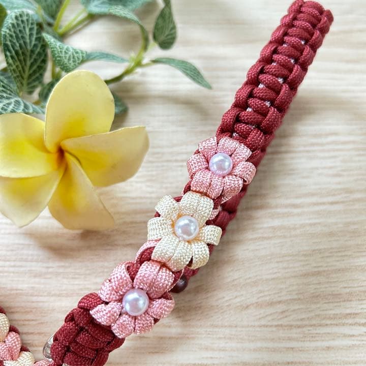 パラコードリード　カフェリード　ラブラブ編み　プラム　No.102