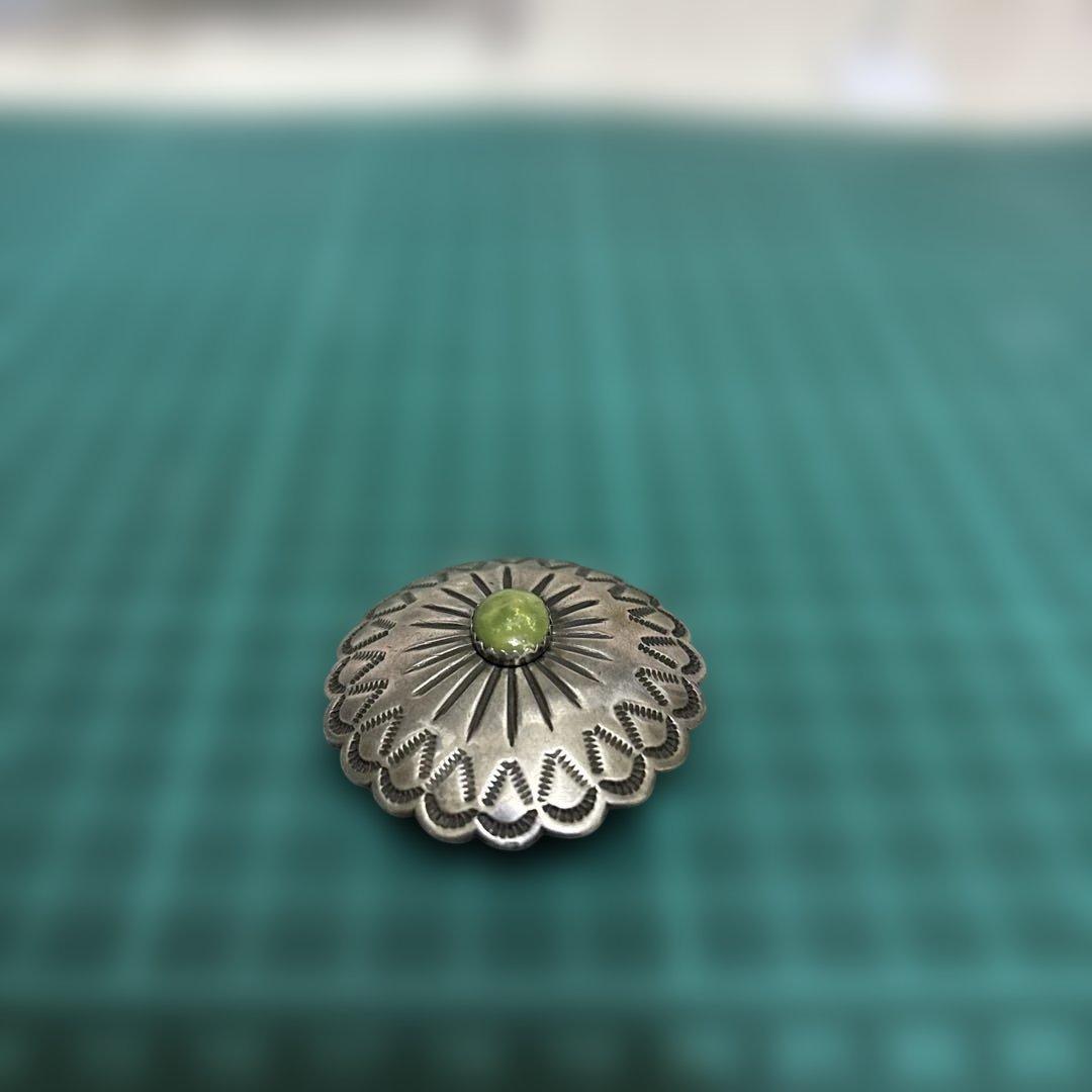 イ*ム様 ラルフローレン RL シルバー925 花型コンチョ グリーンストーン