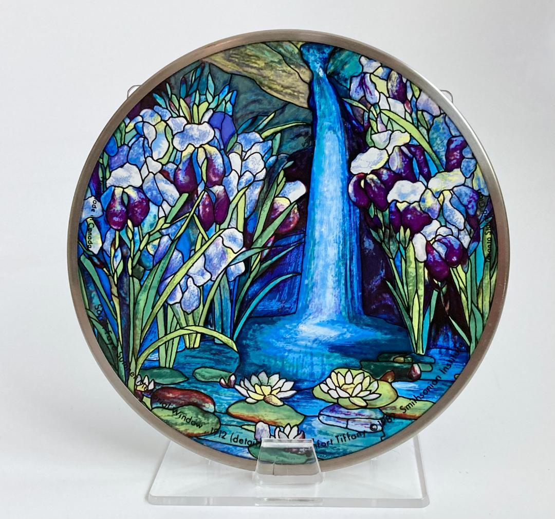 ★貴重★ ルイス・C・ティファニー 『滝』 円形 ステンドグラス 睡蓮