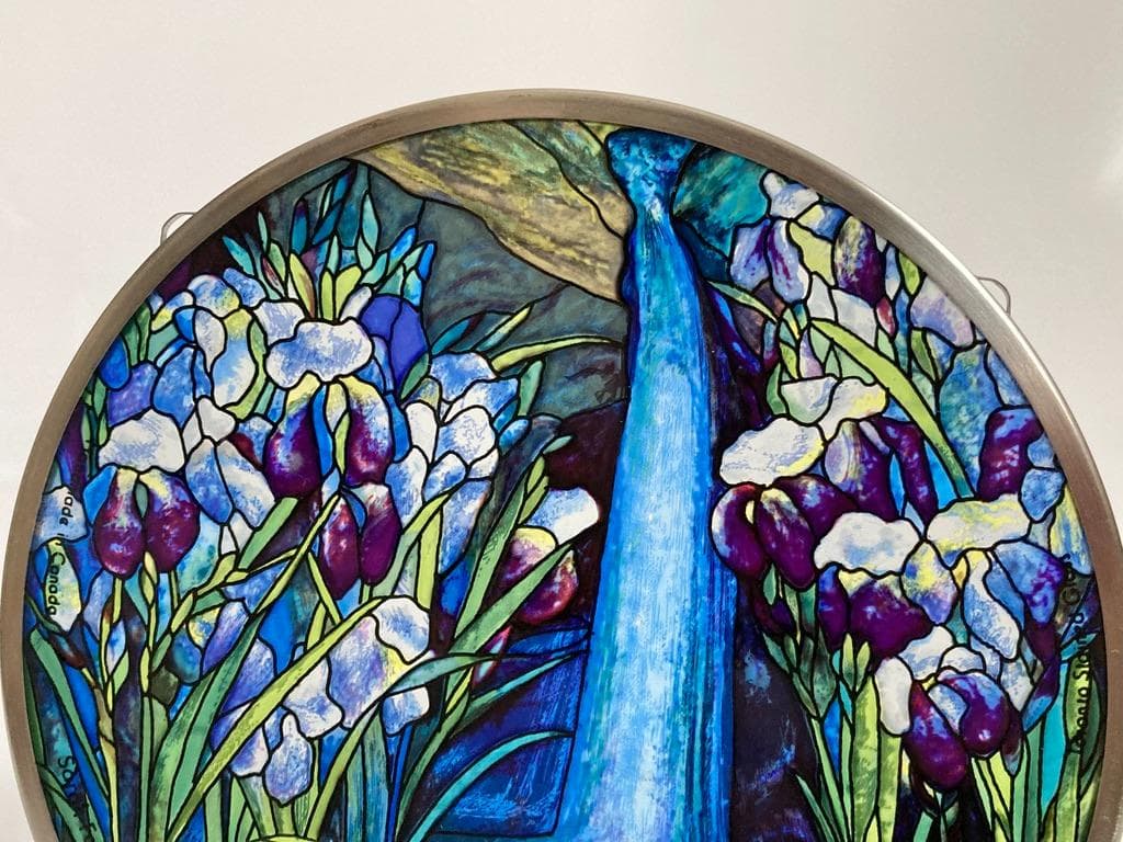 ★貴重★ ルイス・C・ティファニー 『滝』 円形 ステンドグラス 睡蓮