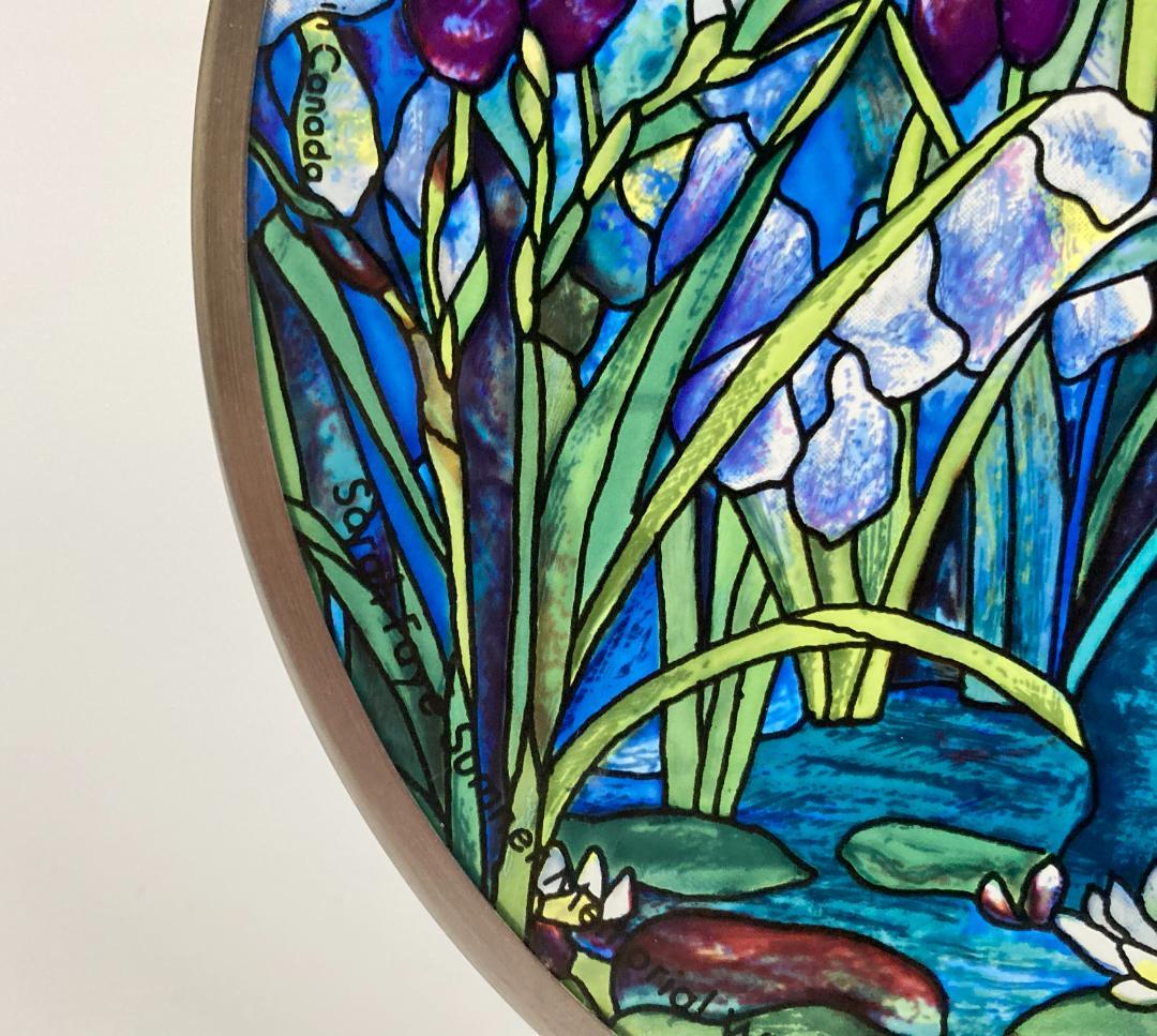 ★貴重★ ルイス・C・ティファニー 『滝』 円形 ステンドグラス 睡蓮