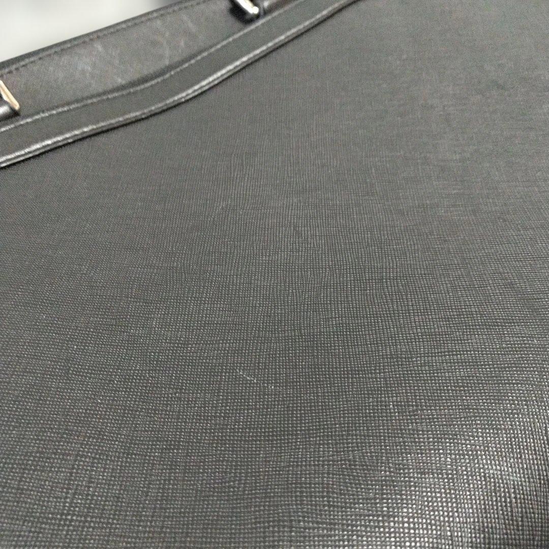 【美品】COACH コーチ ビジネスバッグ黒 レザー 刻印ロゴ A4収納可