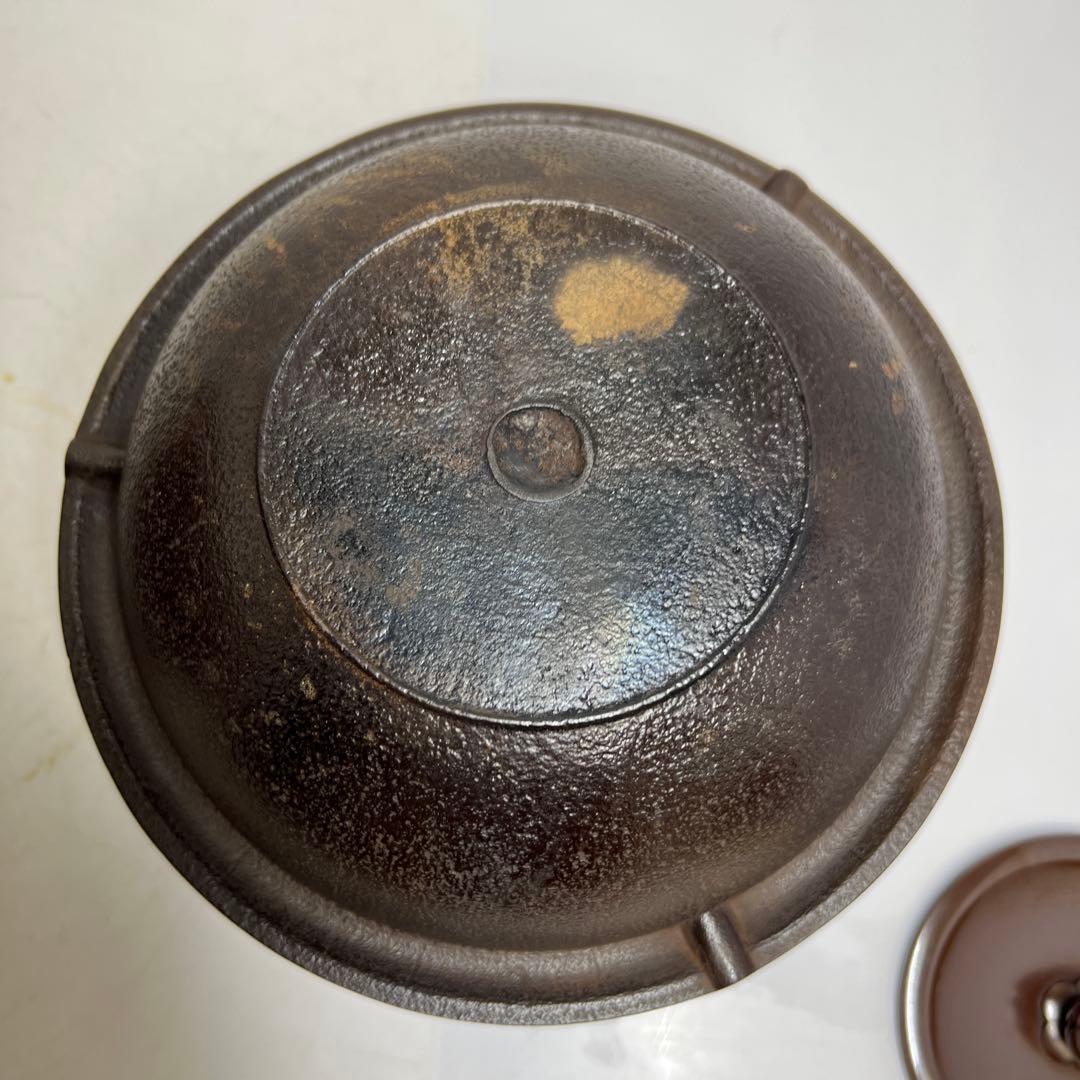 角谷莎村　風炉釜　共箱　7.8㌔　東Y7-1106①タルサ