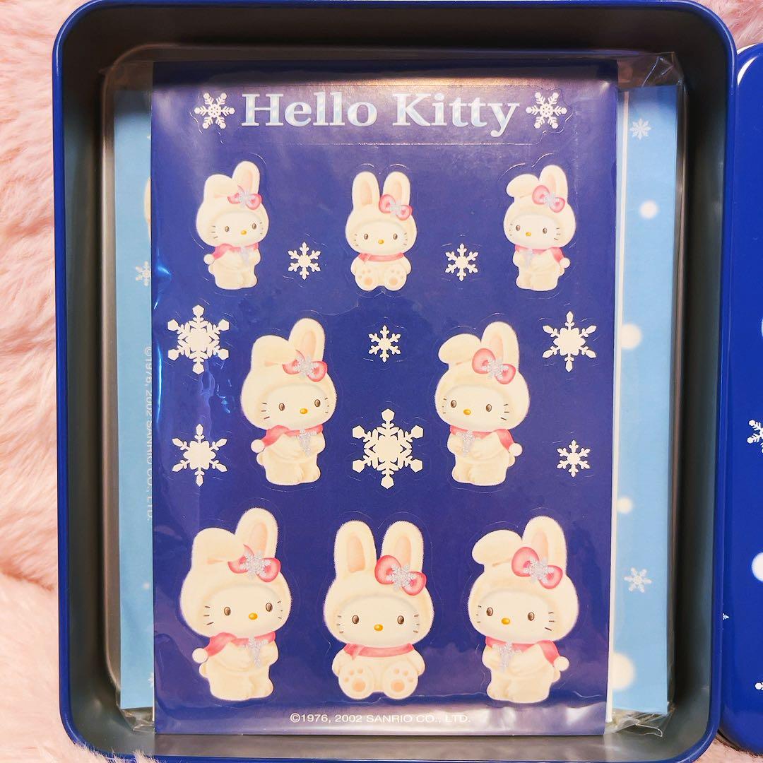 希少レア　ハローキティ　缶ケース　レターセット　北海道　雪ウサギ　2002