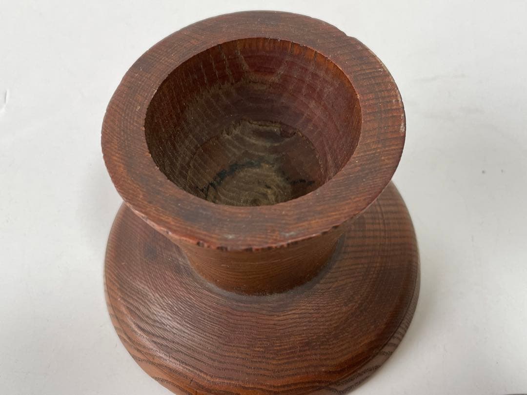 骨董　アンティーク　李朝　木彫　台皿　高足皿　３点　台座　朝鮮骨董