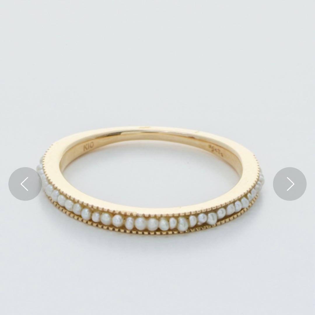 agete K10 淡水パール リング 13号