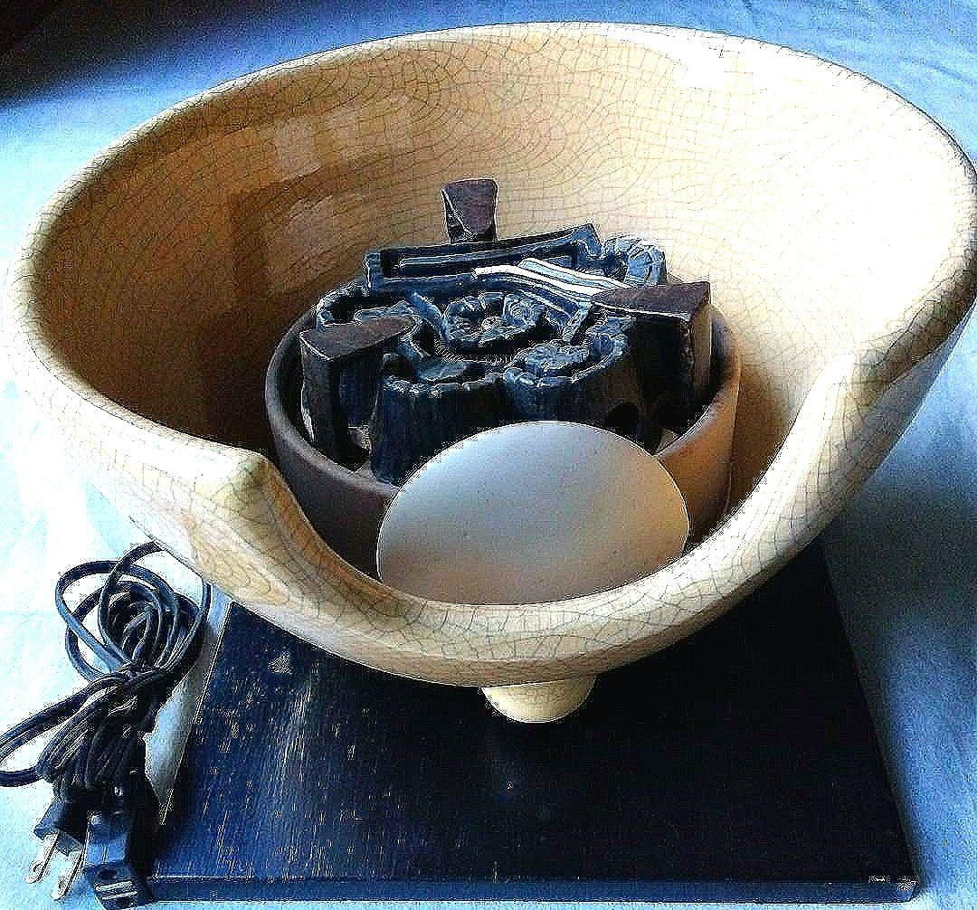 茶道具　野々田式 風炉型電熱機 さつま枇杷色