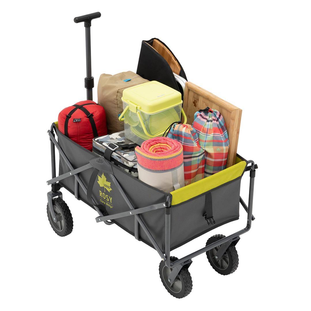 ROSY 折りたたみキャリーカート グレー/ライム