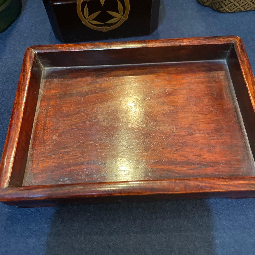 時代物　『野弁当箱』　木製漆器　※状態良好　木箱付　漆器