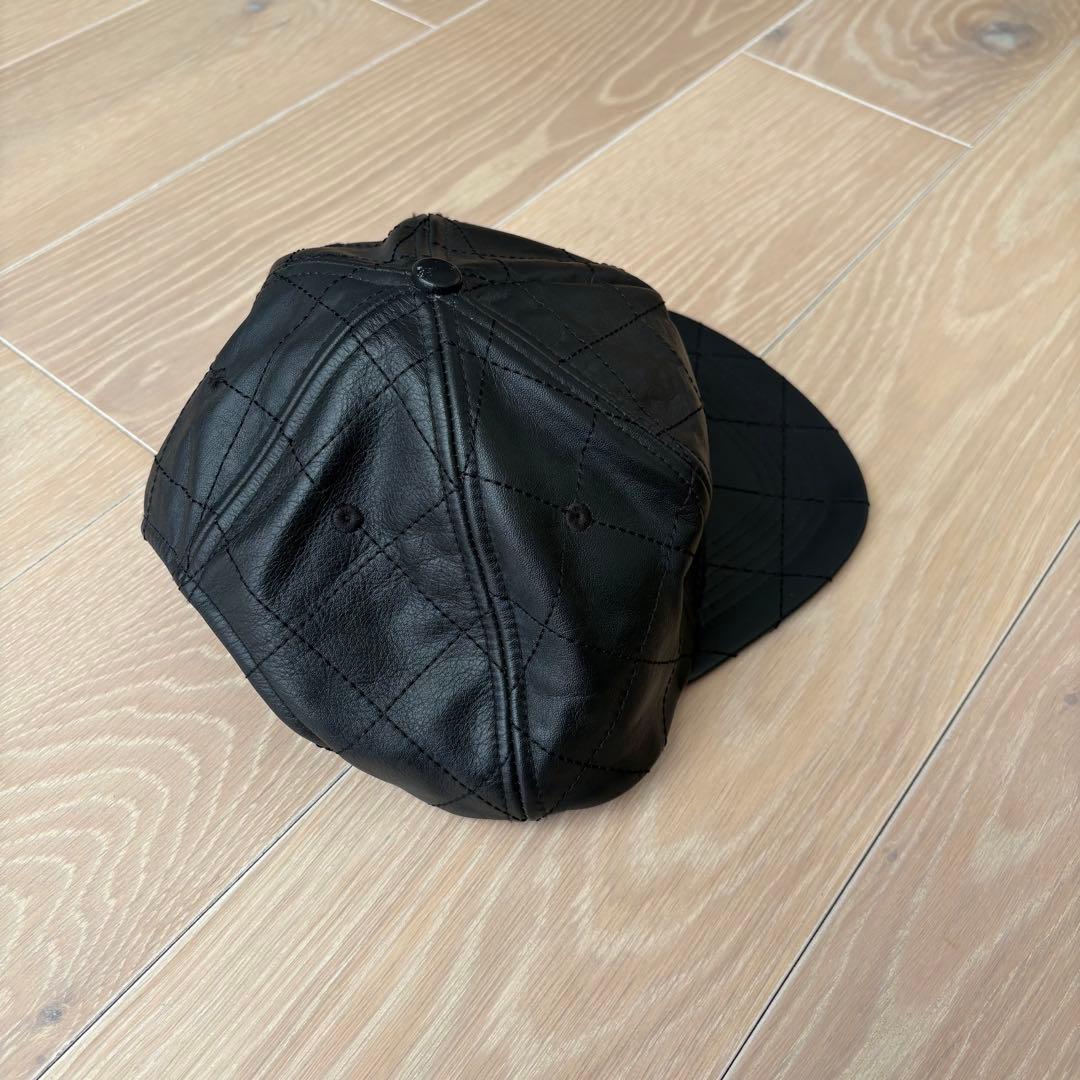 STAMPD LA スタンプド レザー キルティング キャップ 黒 ブラック