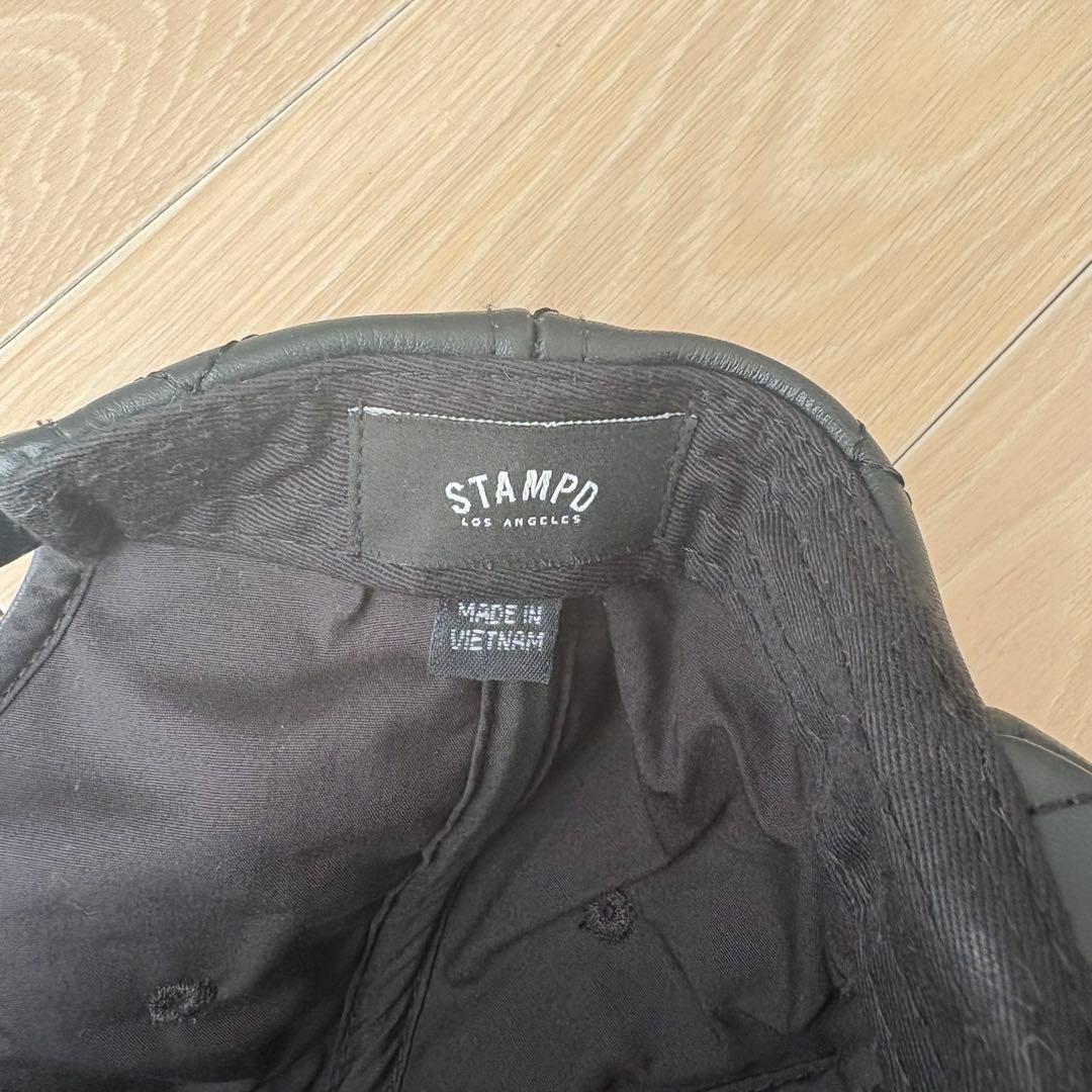 STAMPD LA スタンプド レザー キルティング キャップ 黒 ブラック