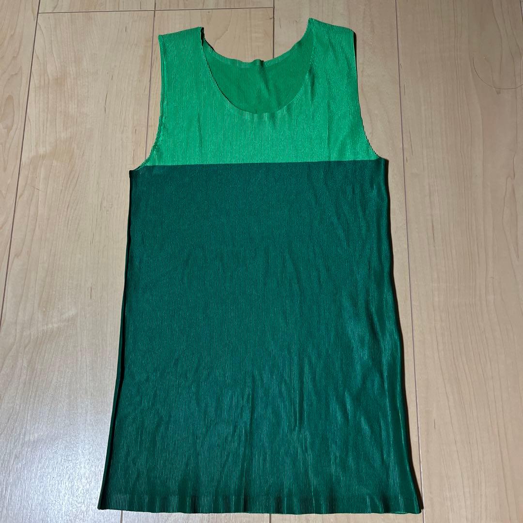 PLEATS PLEASE プリーツプリーズ 極美品　バイカラータンクトップ