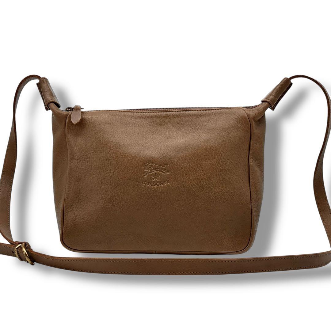 【極美品】イルビゾンテ　ショルダーバッグ　クロスボディバッグ　ロゴ　レザー