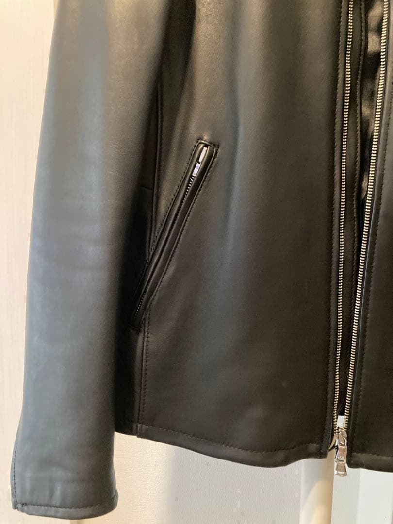 BEAUTY&YOUTH ブラックレザーシングルライダースジャケット M