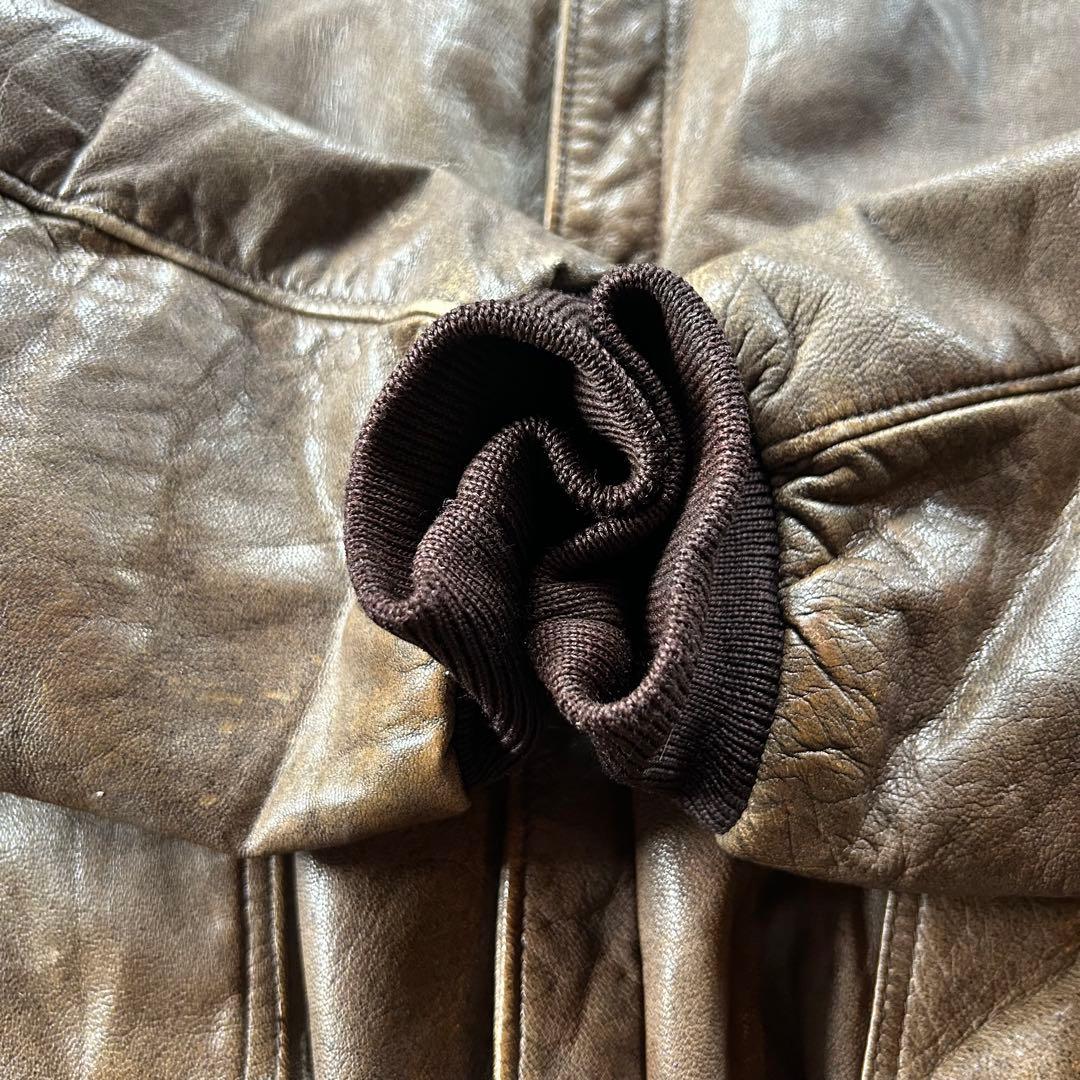 80s エルエルビーン A-2フライトジャケット USA製 ブラウン 46 本革