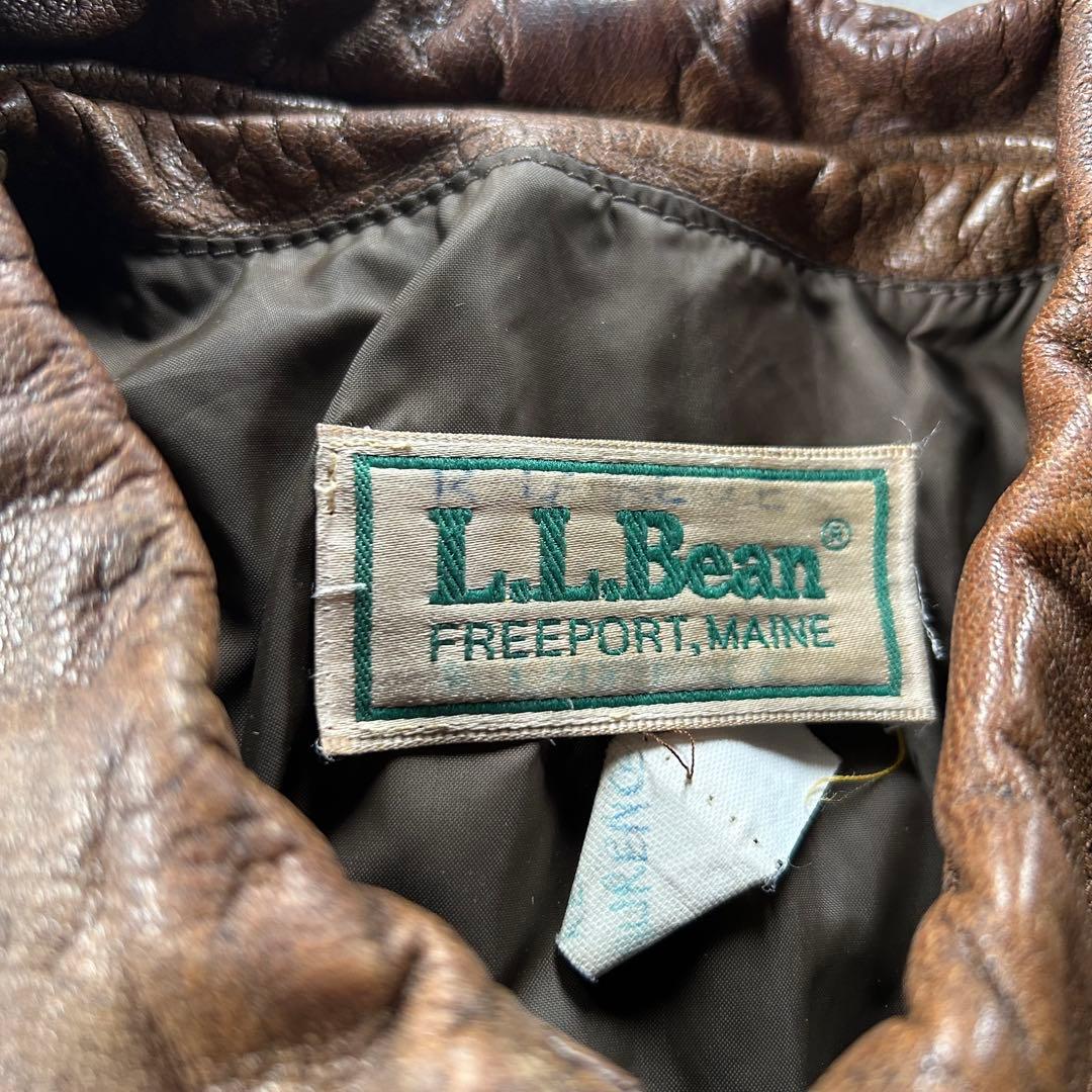 80s エルエルビーン A-2フライトジャケット USA製 ブラウン 46 本革