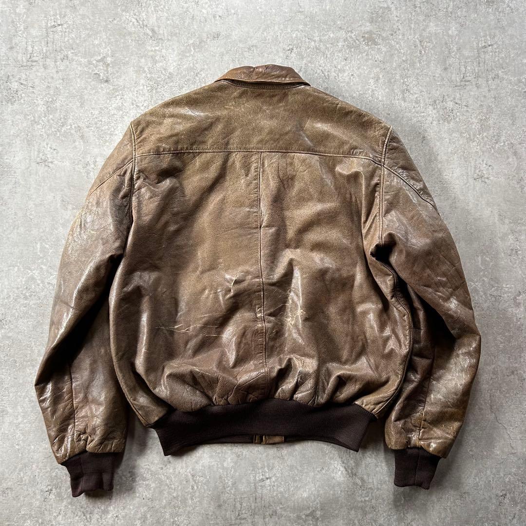 80s エルエルビーン A-2フライトジャケット USA製 ブラウン 46 本革